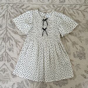 Zara Cream Polka Dot Dress with Black Bows